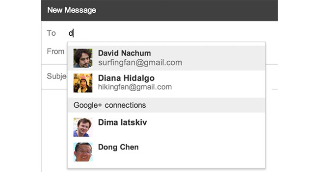 Из Gmail теперь можно отправлять письма пользователям Google+