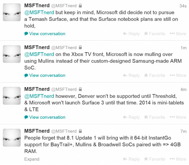 По слухам, в 2014 году Microsoft представит Surface 3 и Surface Mini