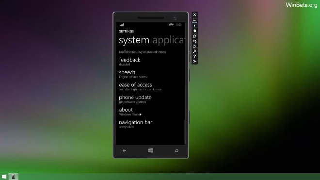 Видео работы эмулятора Windows Phone 8.1