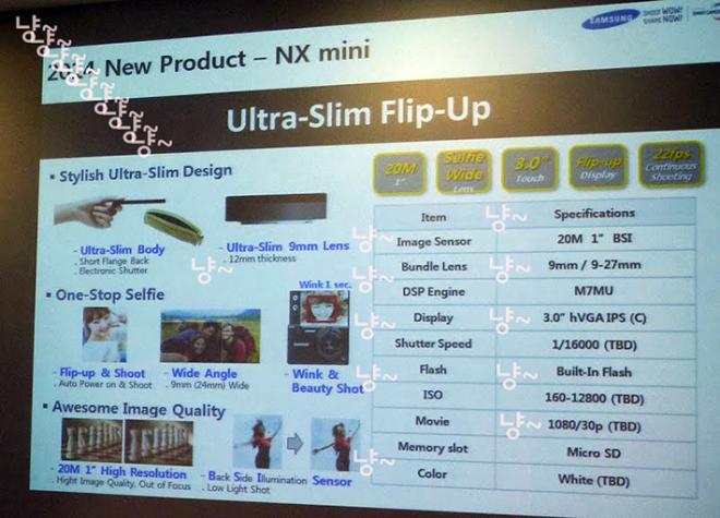 В сеть попало изображение с характеристиками Samsung NX mini