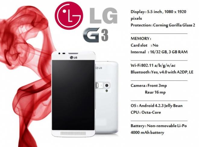 Смартфон LG G3 представят в июне
