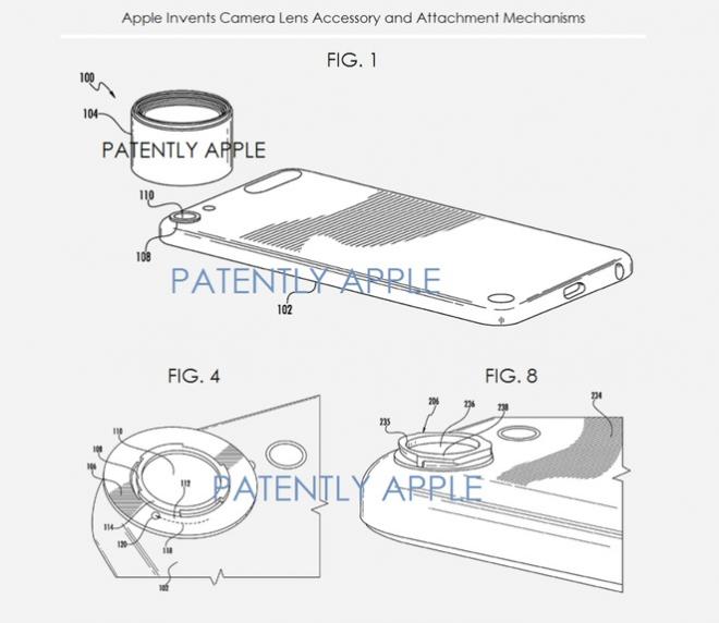 Apple запатентовала крепление съемных объективов