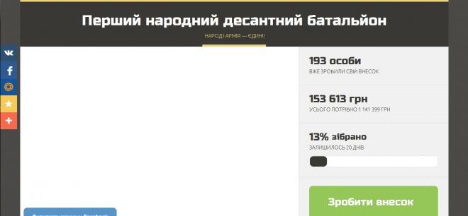 Николаевскими активистами был запущен сайт по сбору средств на нужды десантников