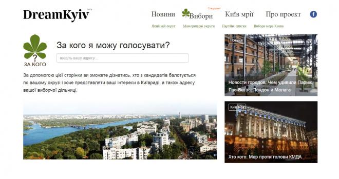 DreamKyiv– сайт посвященный выборам в Киеве